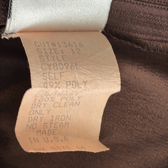 Tadashi Brown Evening Gown Maxi Dress Satin Long Sleeve Wedding MOTB 12 Party - Picture 9 of 9